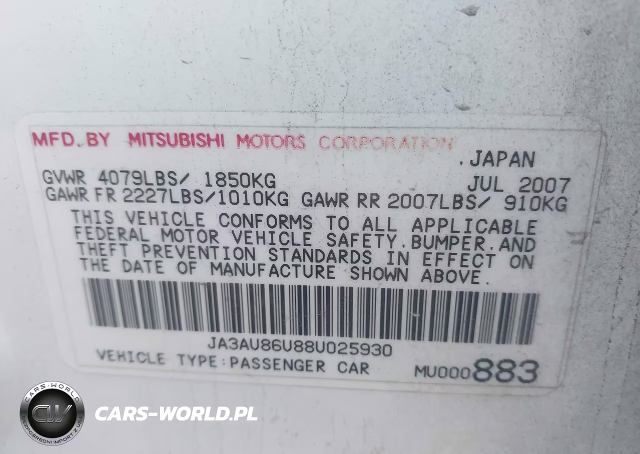 2008 Mitsubishi Lancer Gts VIN:JA3AU86U88U025930 - 9