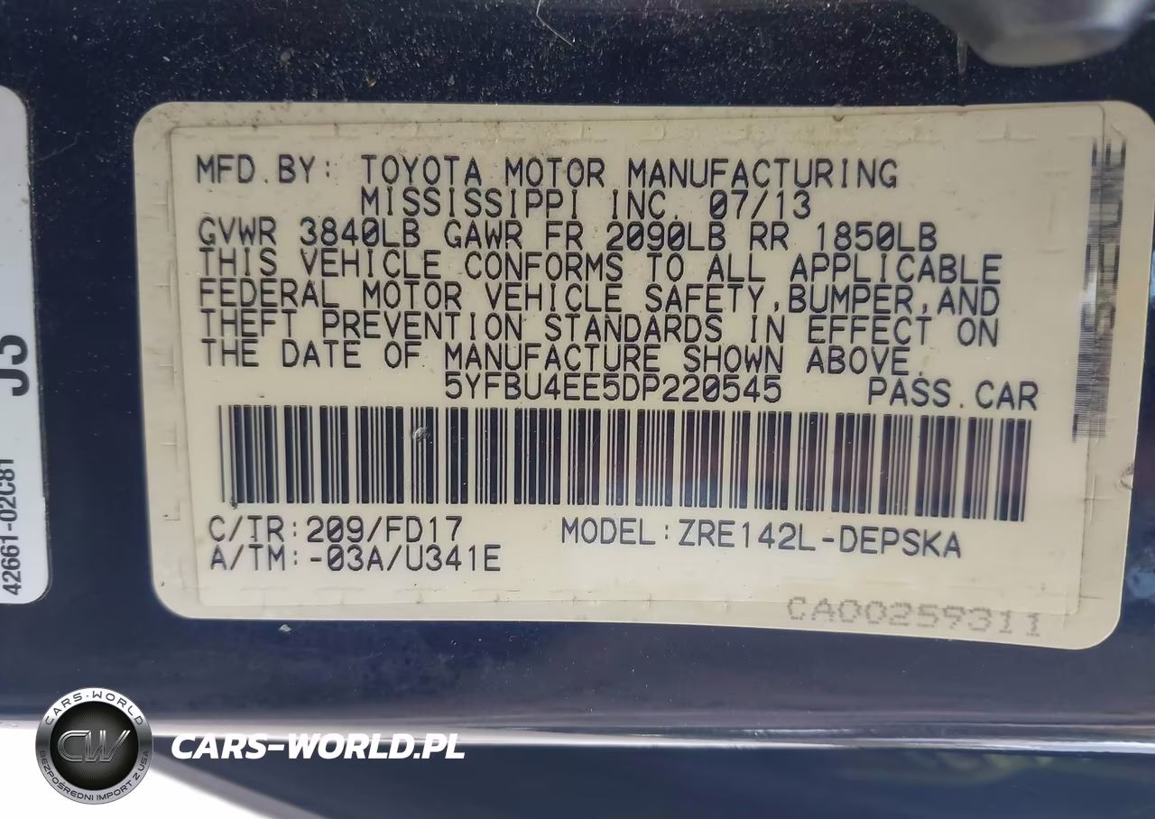 2013 Toyota Corolla S VIN:5YFBU4EE5DP220545 - 9
