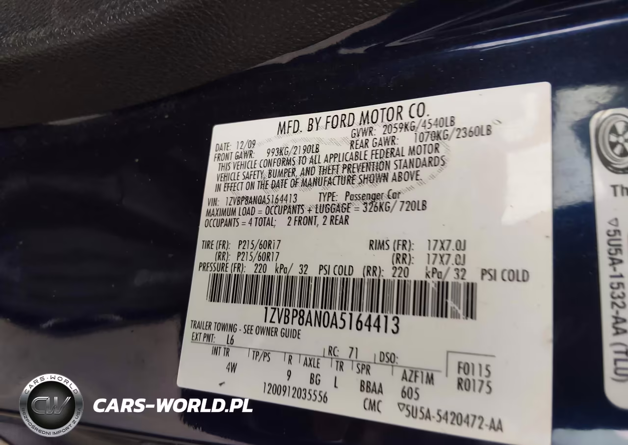 2010 Ford Mustang V6-V6 Premium VIN:1ZVBP8AN0A5164413 - 9