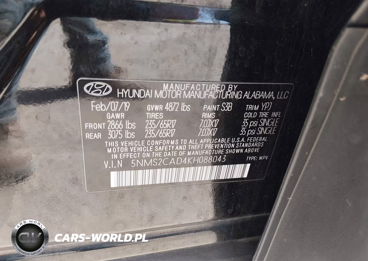 2019 Hyundai Santa Fe Se VIN:5NMS2CAD4KH088043 - 9