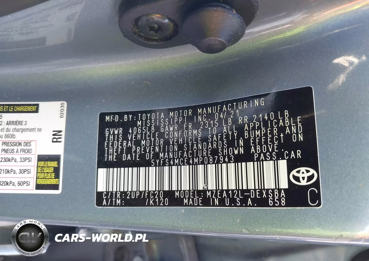2021 Toyota Corolla Se VIN:5YFS4MCE4MP087943 - 9