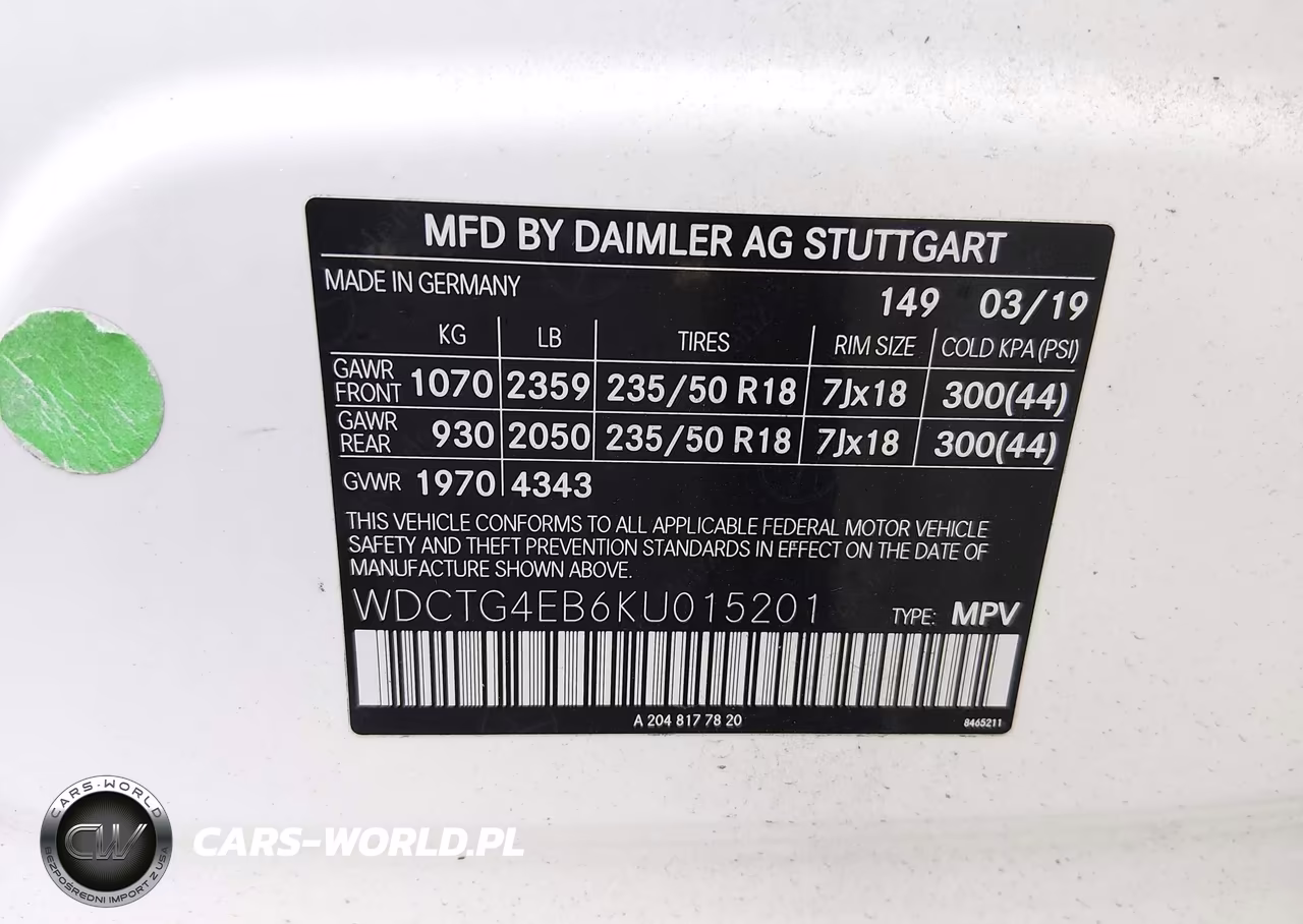 2019 Mercedes-Benz Gla 250 VIN:WDCTG4EB6KU015201 - 9