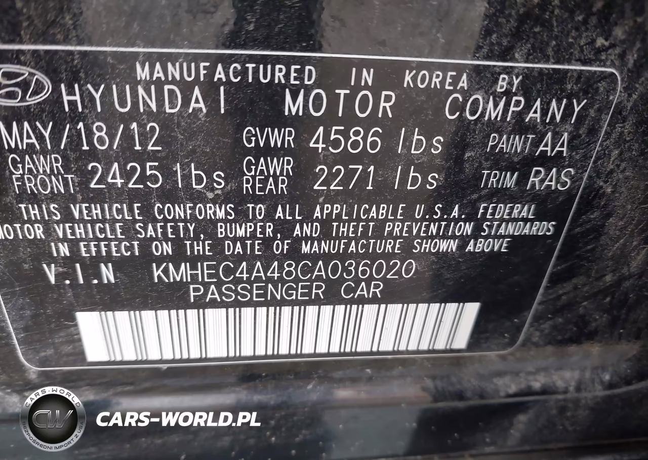 2012 Hyundai Sonata VIN:KMHEC4A48CA036020 - 9