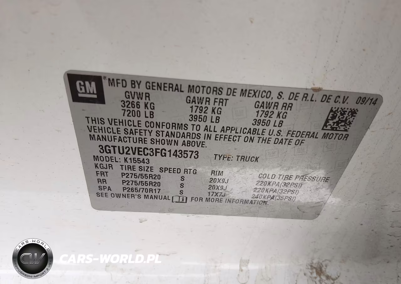 2015 GMC Sierra 1500 Slt VIN:3GTU2VEC3FG143573 - 9