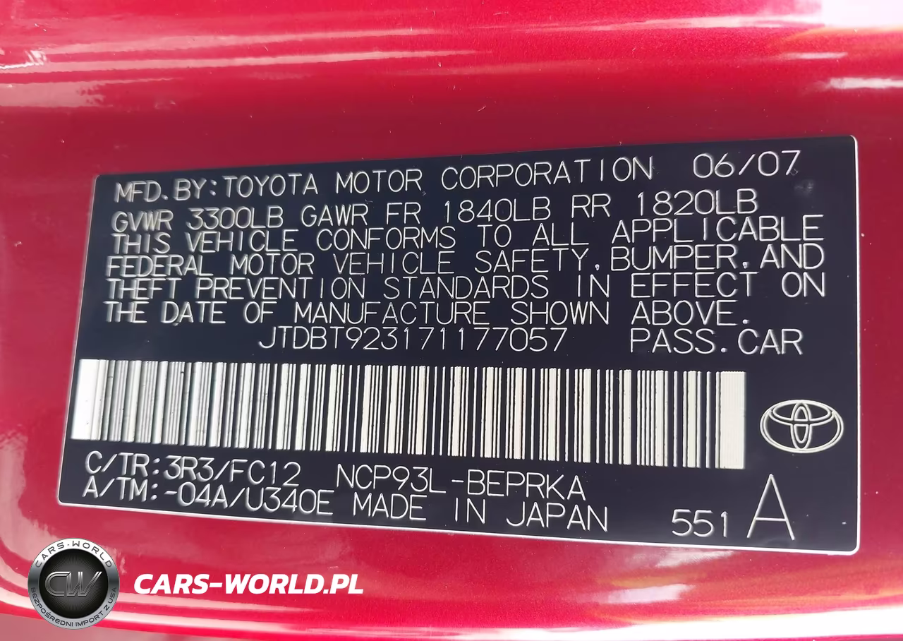 2007 Toyota Yaris VIN:JTDBT923171177057 - 9