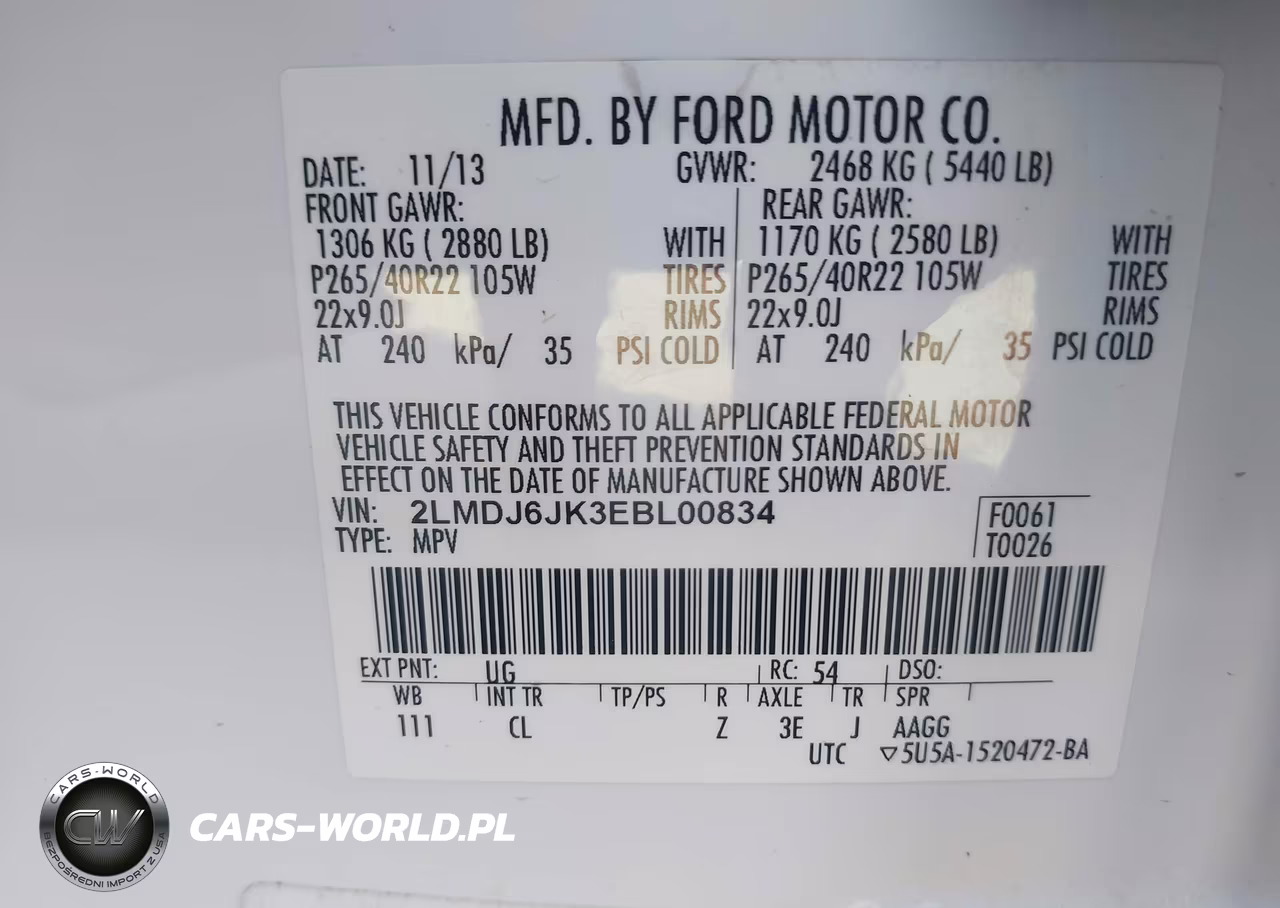 2014 Lincoln Mkx VIN:2LMDJ6JK3EBL00834 - 9