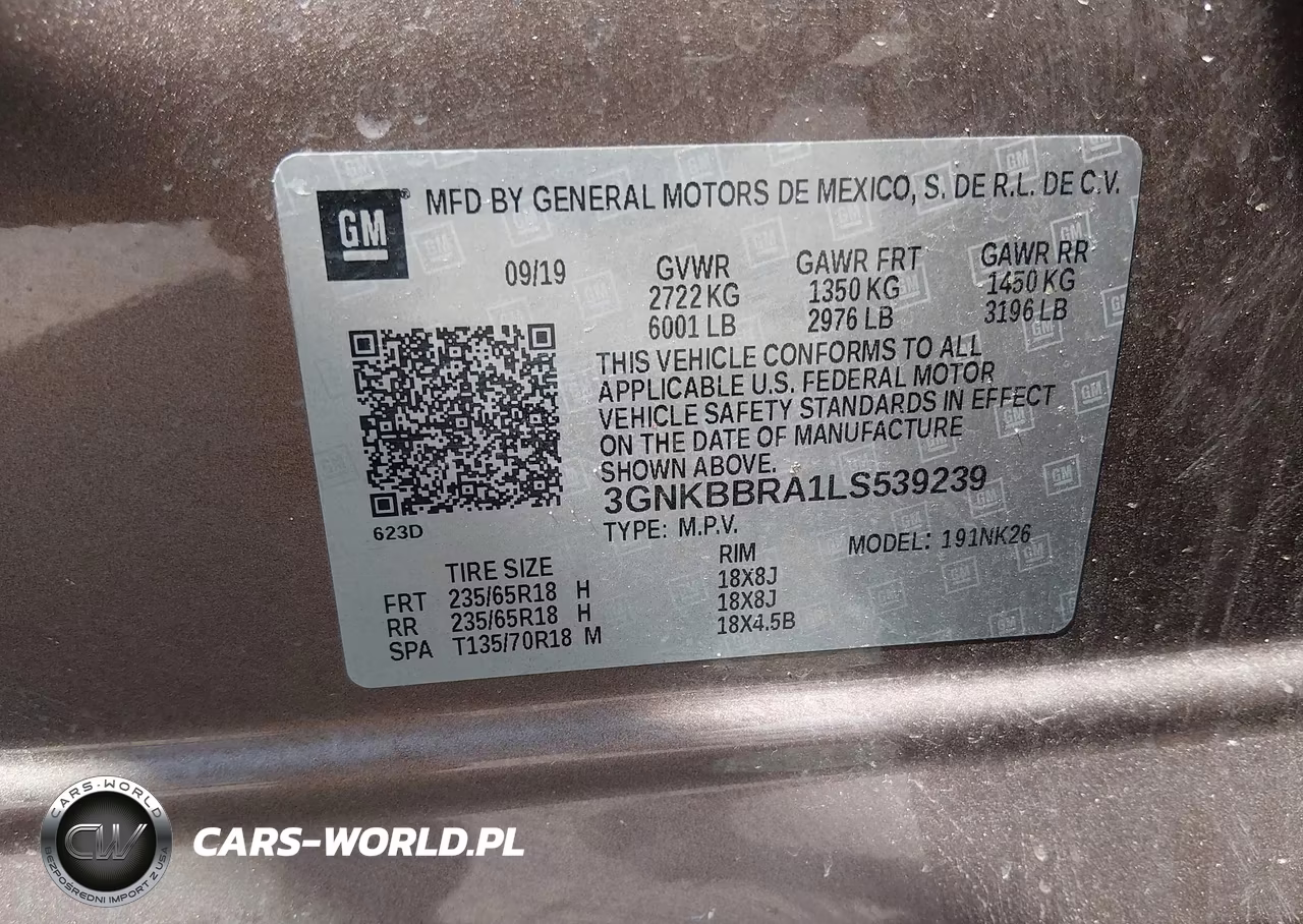 2020 Chevrolet Blazer Fwd 1Lt VIN:3GNKBBRA1LS539239 - 9