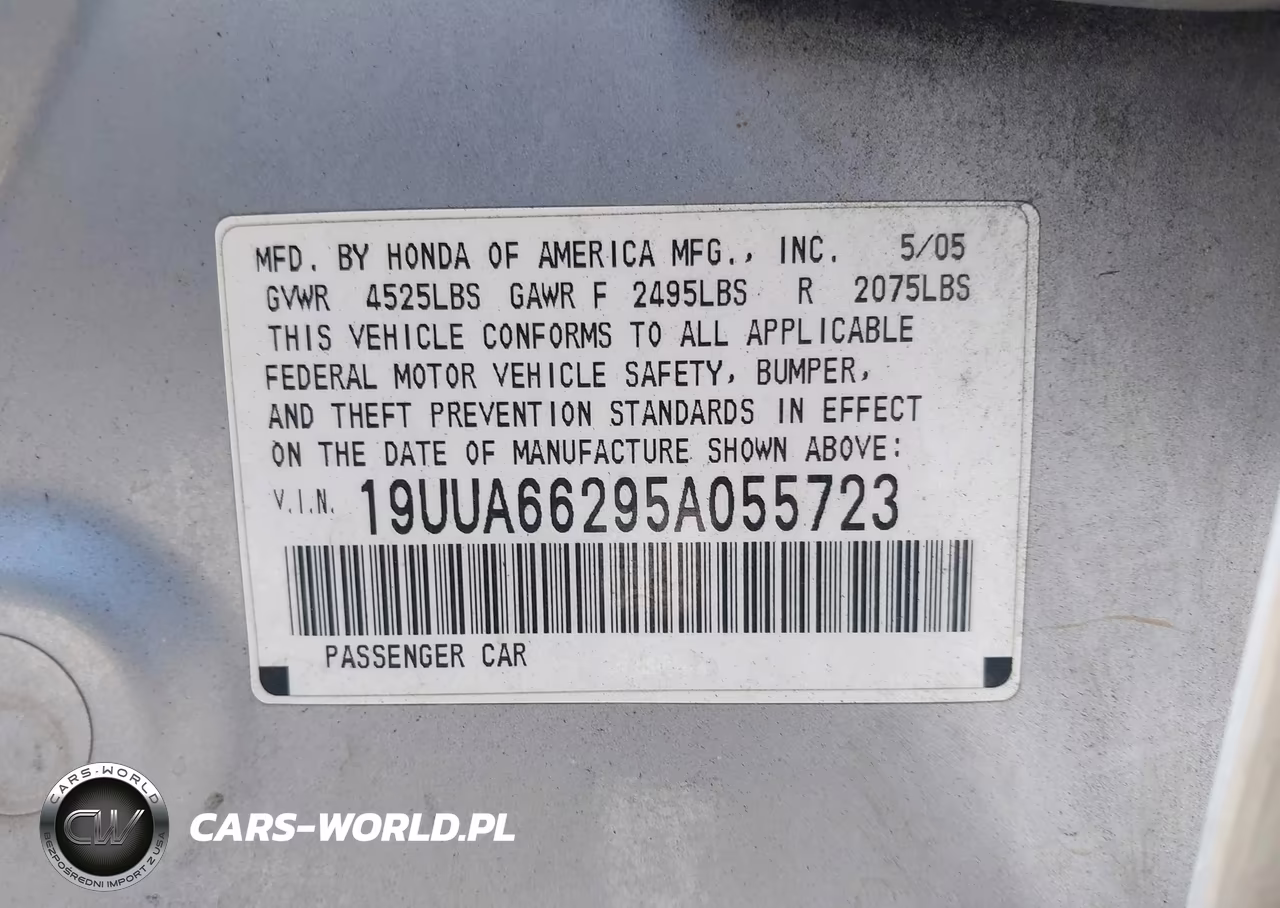 2005 Acura Tl VIN:19UUA66295A055723 - 9