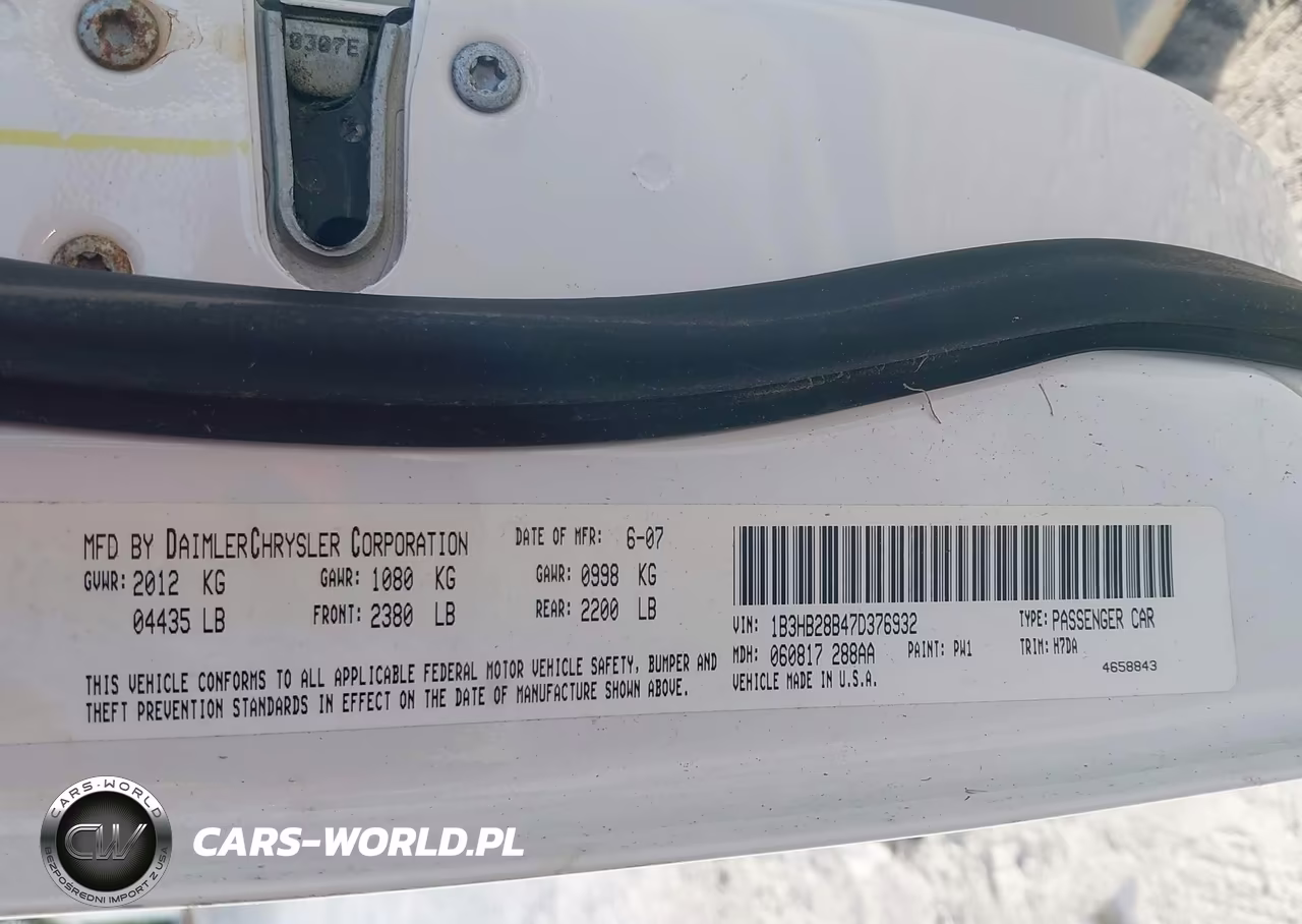 2007 Dodge Caliber VIN:1B3HB28B47D376932 - 9