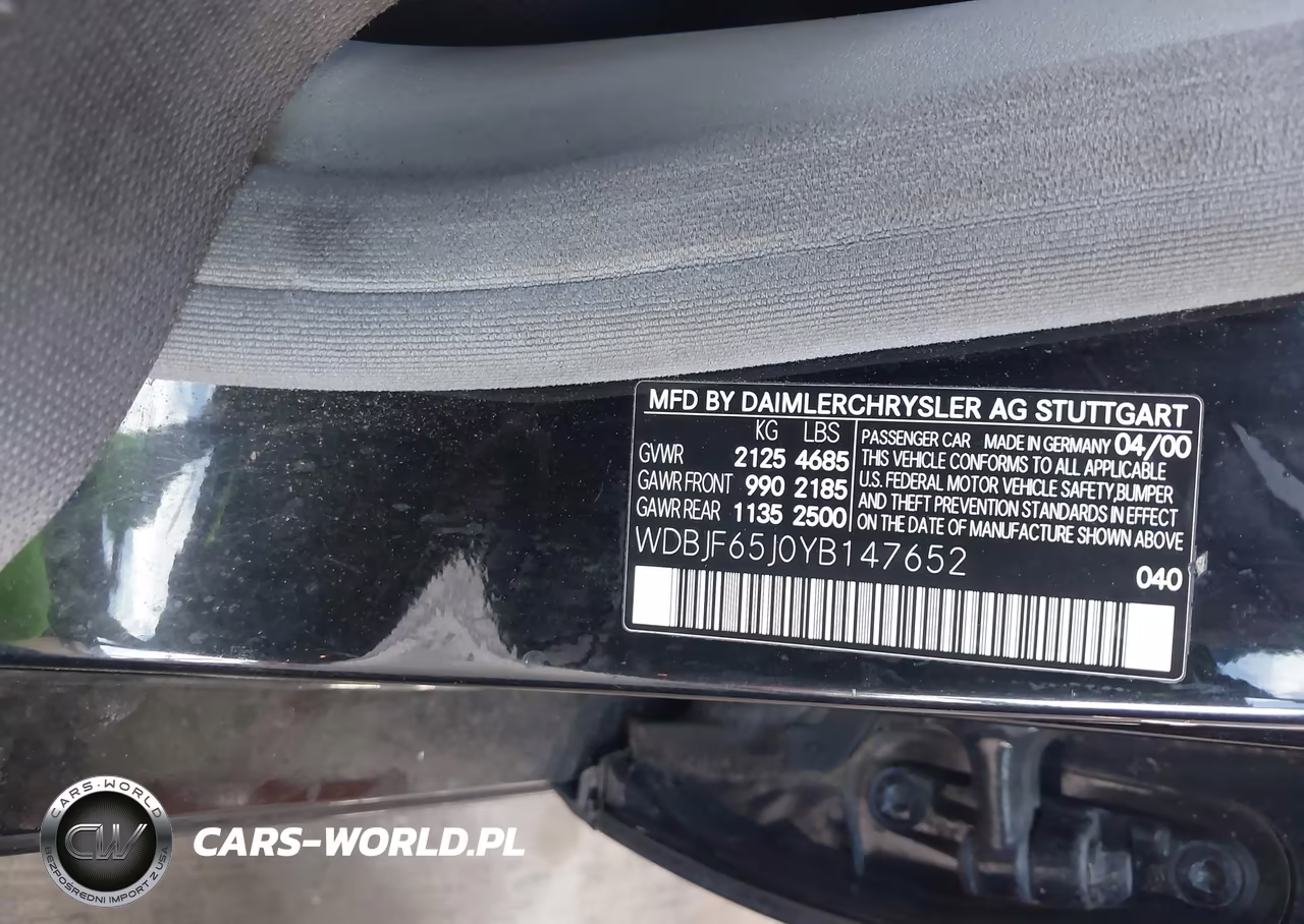 2000 Mercedes-Benz E 320 VIN:WDBJF65J0YB147652 - 9