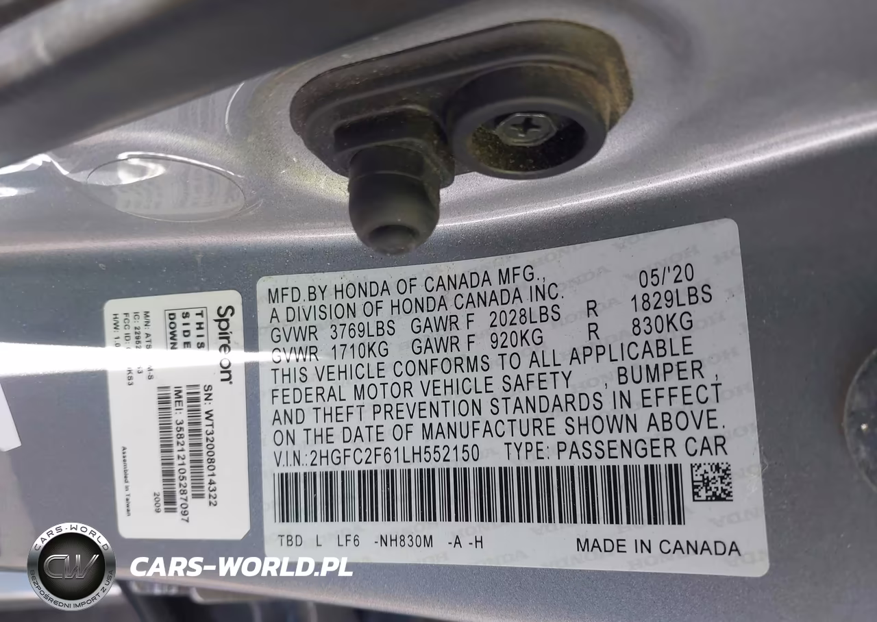 2020 Honda Civic Lx VIN:2HGFC2F61LH552150 - 9