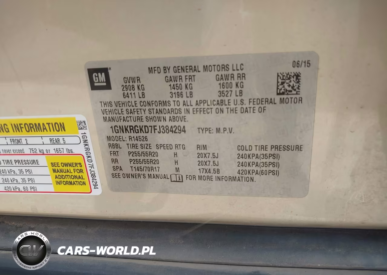 2015 Chevrolet Traverse 1Lt VIN:1GNKRGKD7FJ384294 - 9