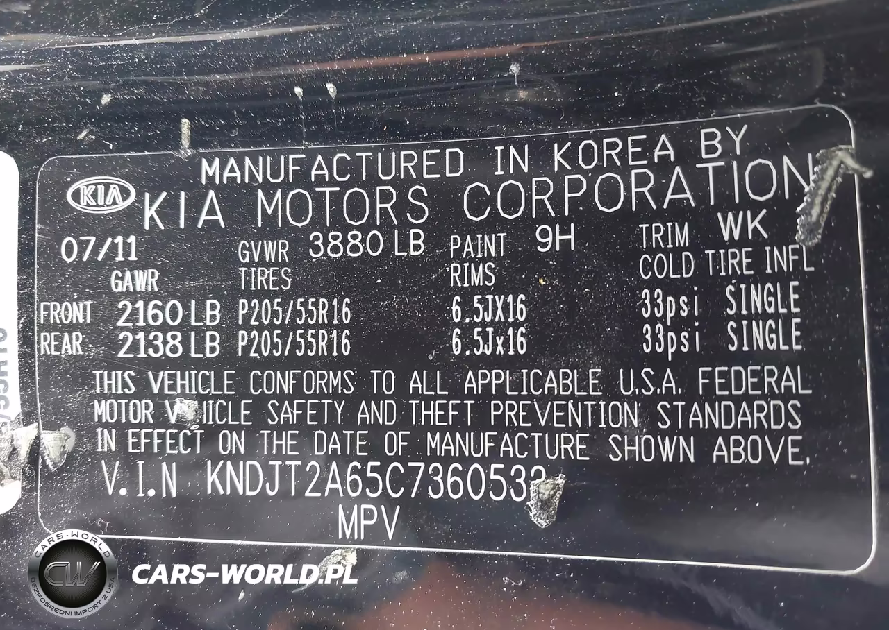 2012 Kia Soul + VIN:KNDJT2A65C7360533 - 9