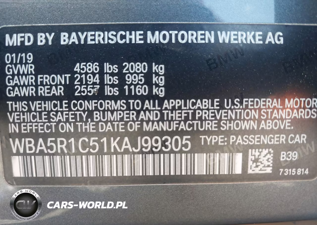 2019 BMW 330I VIN:WBA5R1C51KAJ99305 - 9