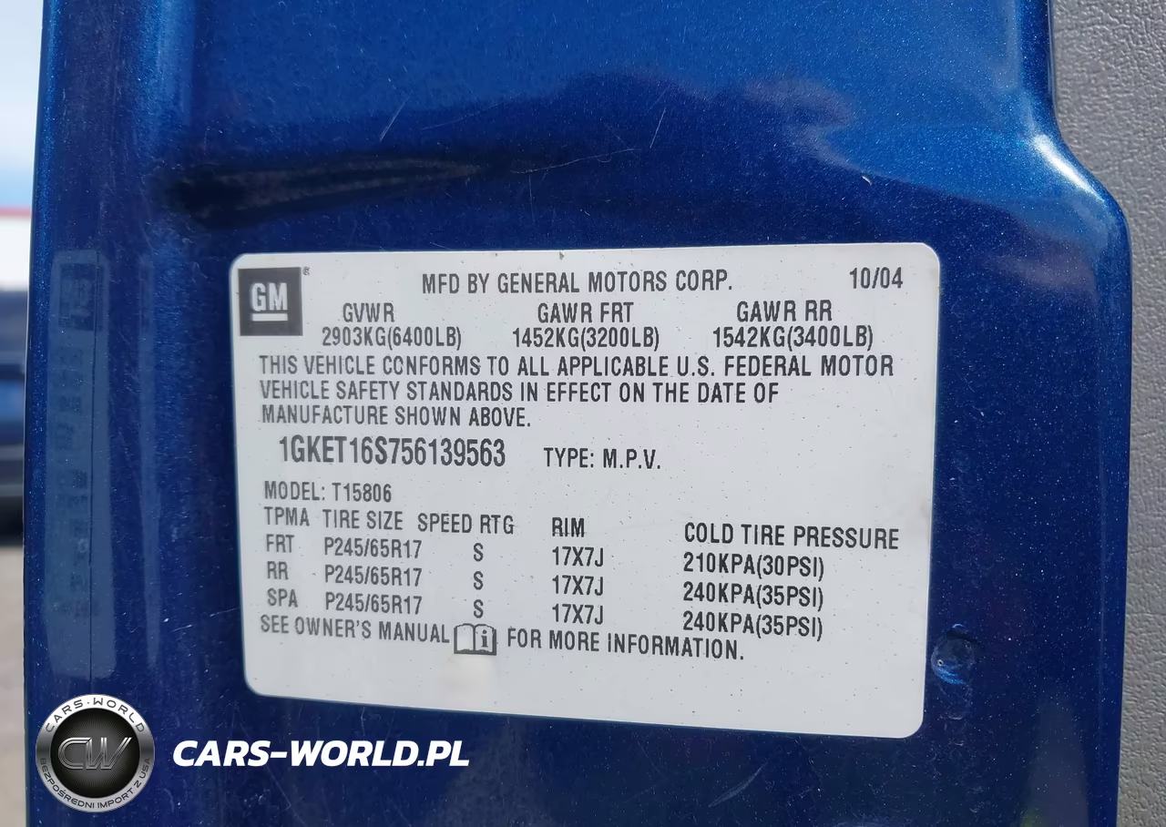 2005 GMC Envoy Xl Sle VIN:1GKET16S756139563 - 9