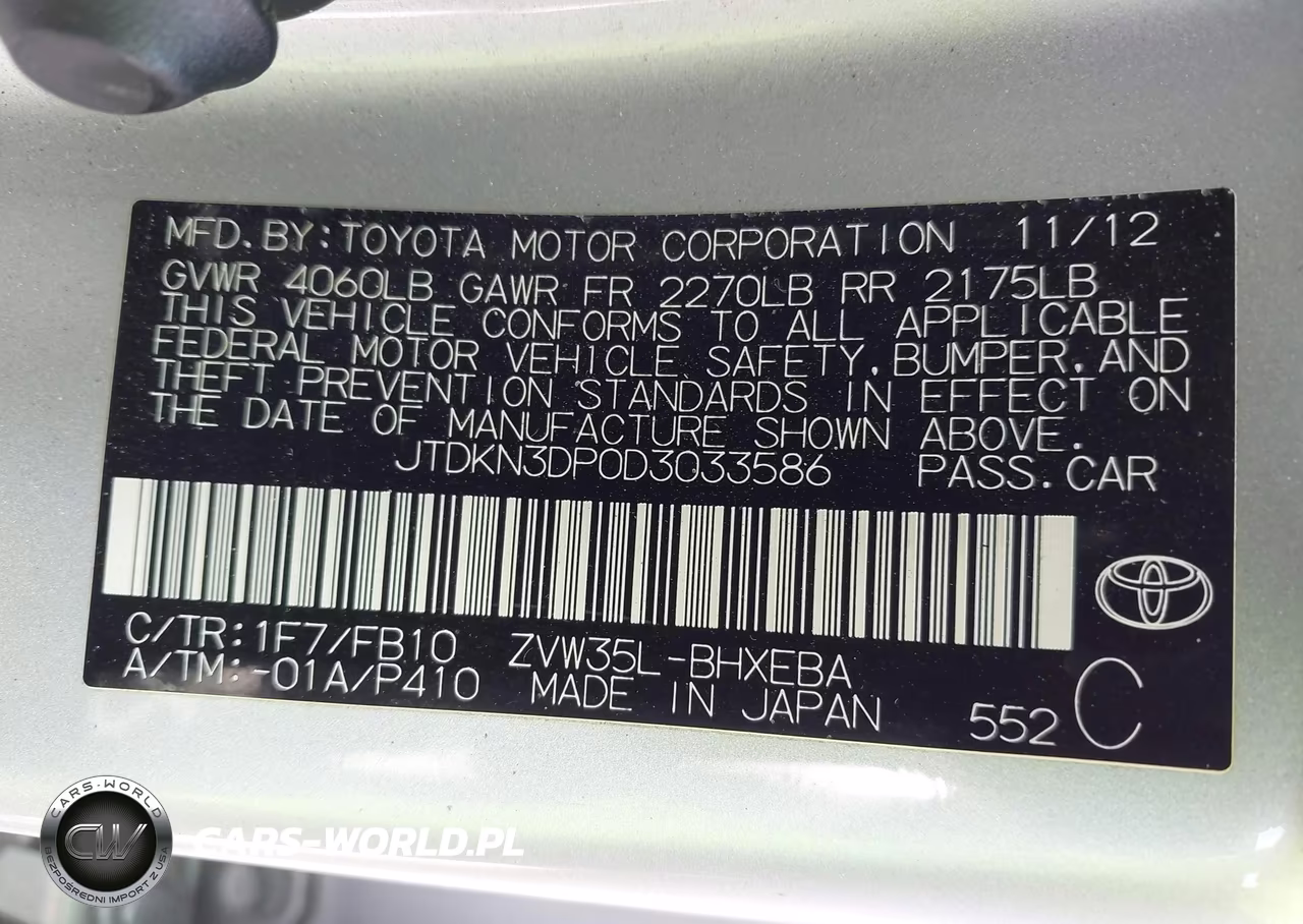 2013 Toyota Prius Plug-In VIN:JTDKN3DP0D3033586 - 9