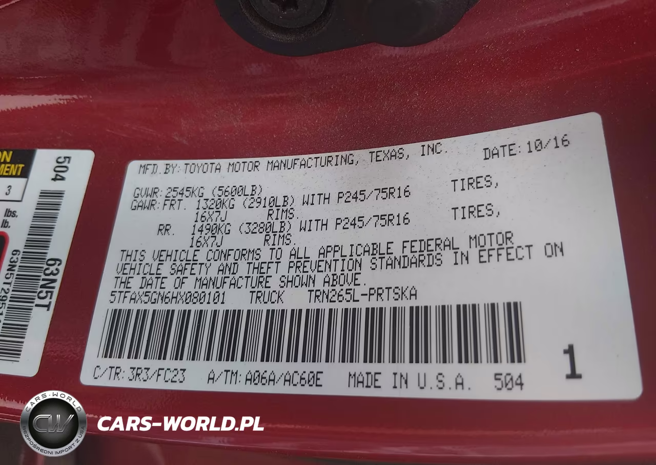 2017 Toyota Tacoma Sr5 VIN:5TFAX5GN6HX080101 - 9