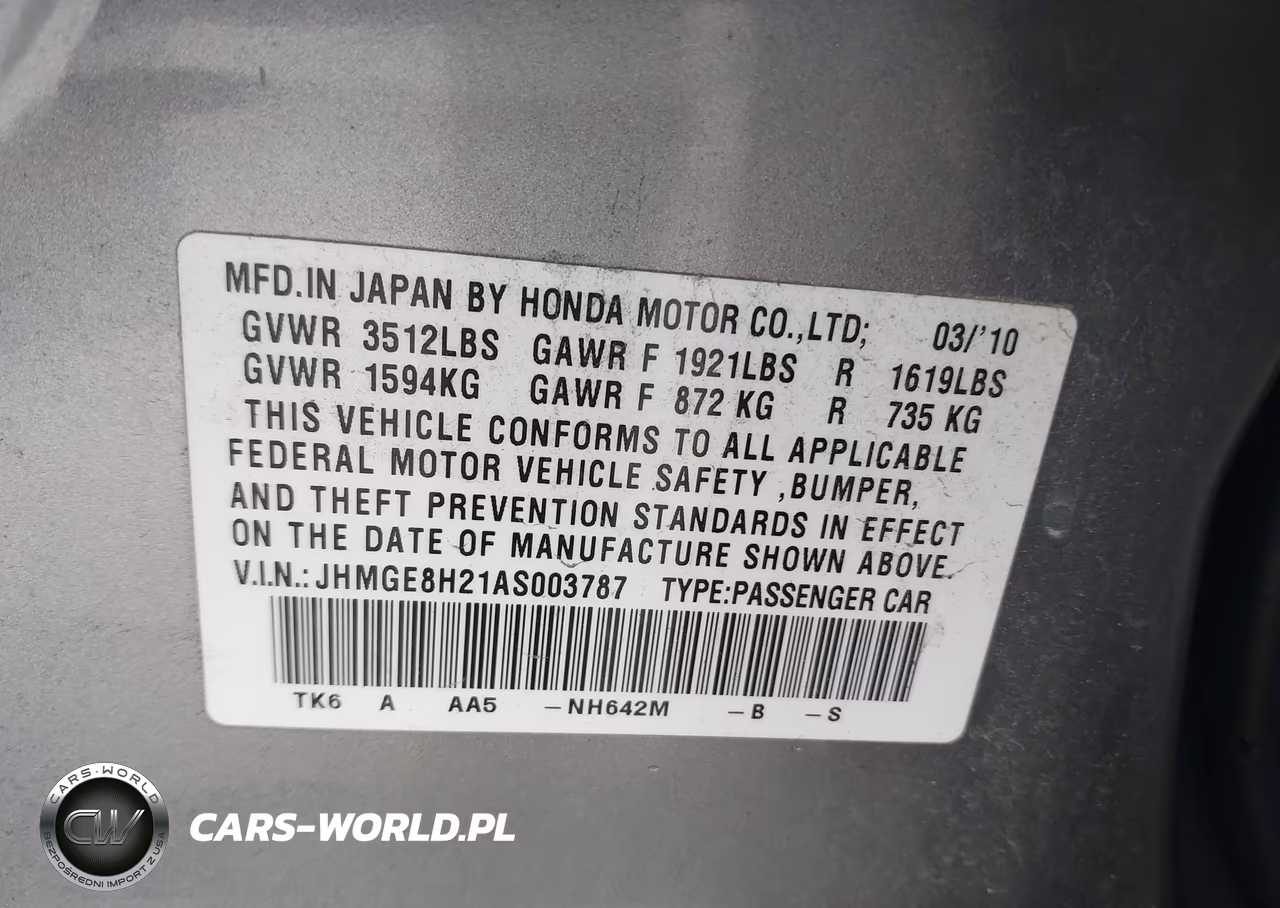 2010 Honda Fit VIN:JHMGE8H21AS003787 - 9