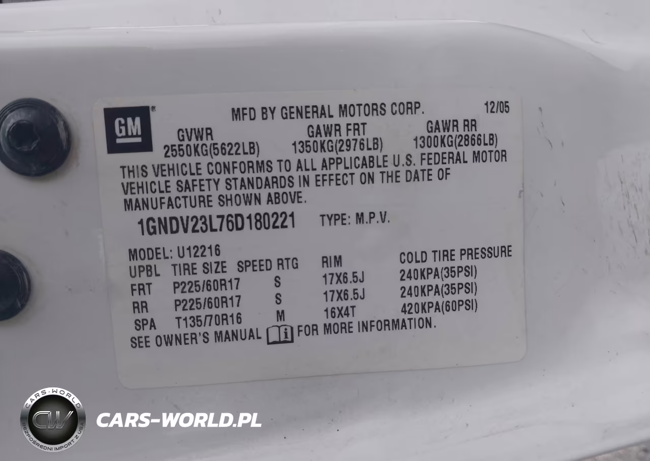 2006 Chevrolet Uplander Ls VIN:1GNDV23L76D180221 - 9
