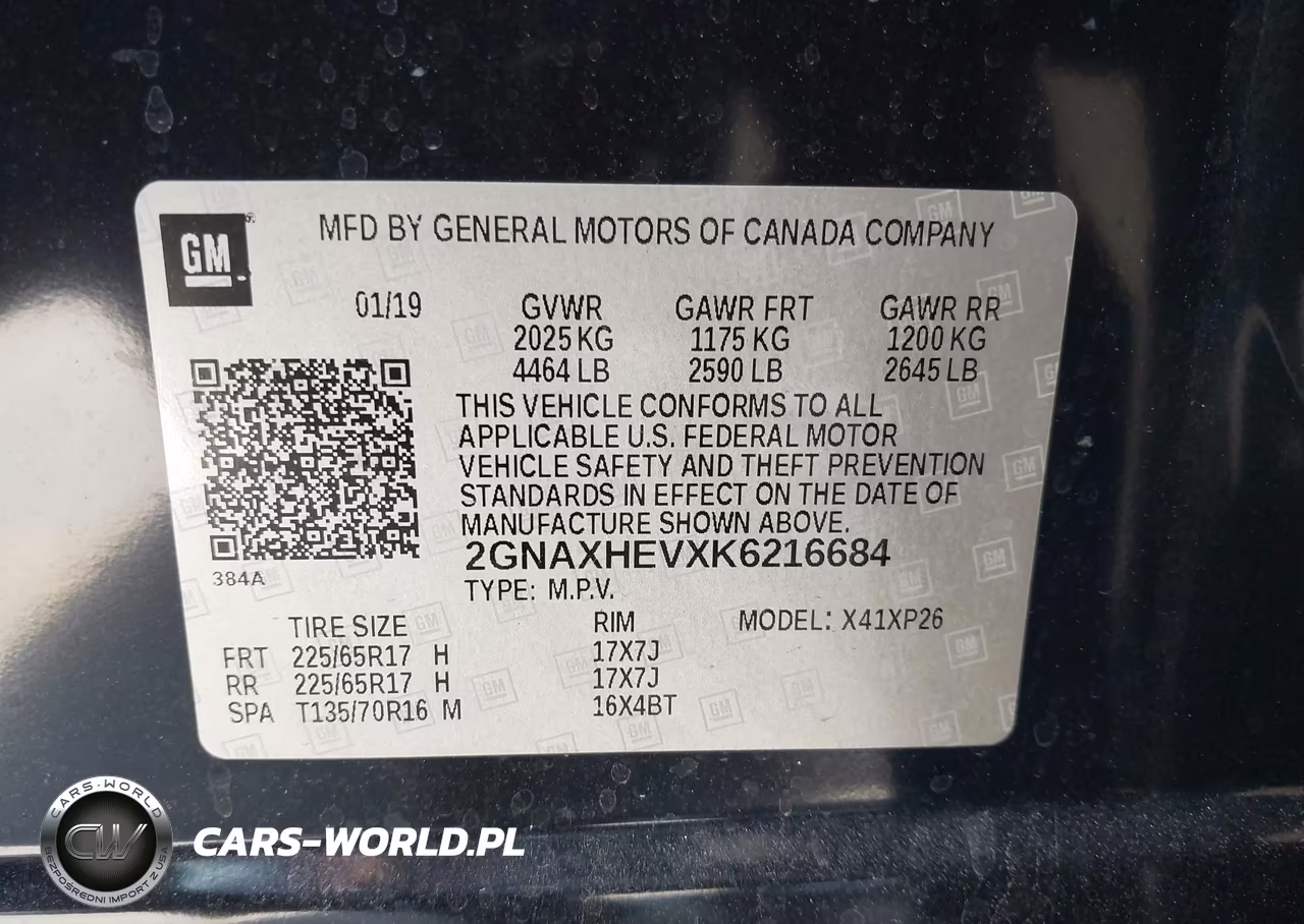 2019 Chevrolet Equinox Ls VIN:2GNAXHEVXK6216684 - 9