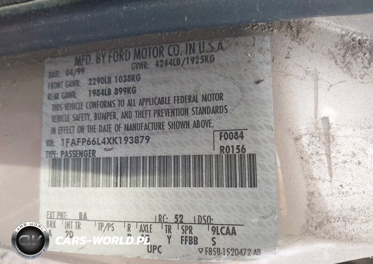 1999 Ford Contour Se VIN:1FAFP66L4XK193879 - 9
