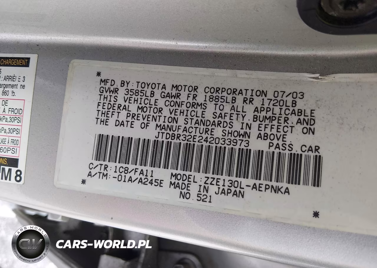 2004 Toyota Corolla Le VIN:JTDBR32E242033973 - 9
