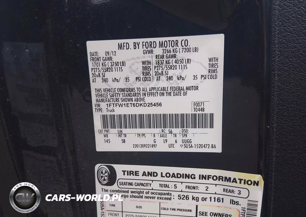 2013 Ford F-150 Fx4 VIN:1FTFW1ET6DKD25456 - 9