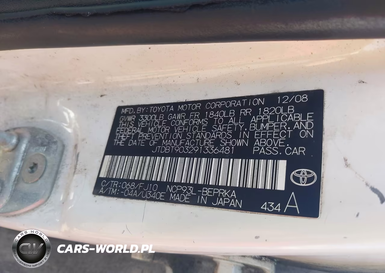 2009 Toyota Yaris VIN:JTDBT903291336481 - 9