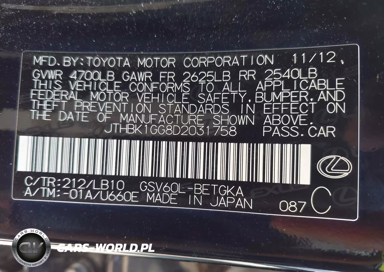 2013 Lexus Es 350 VIN:JTHBK1GG8D2031758 - 9