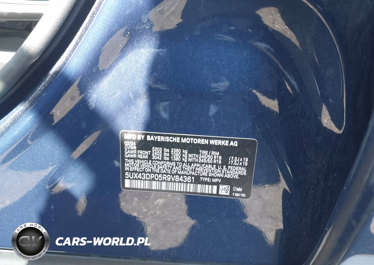 2024 BMW X3 Sdrive30I VIN:5UX43DP05R9V84361 - 9