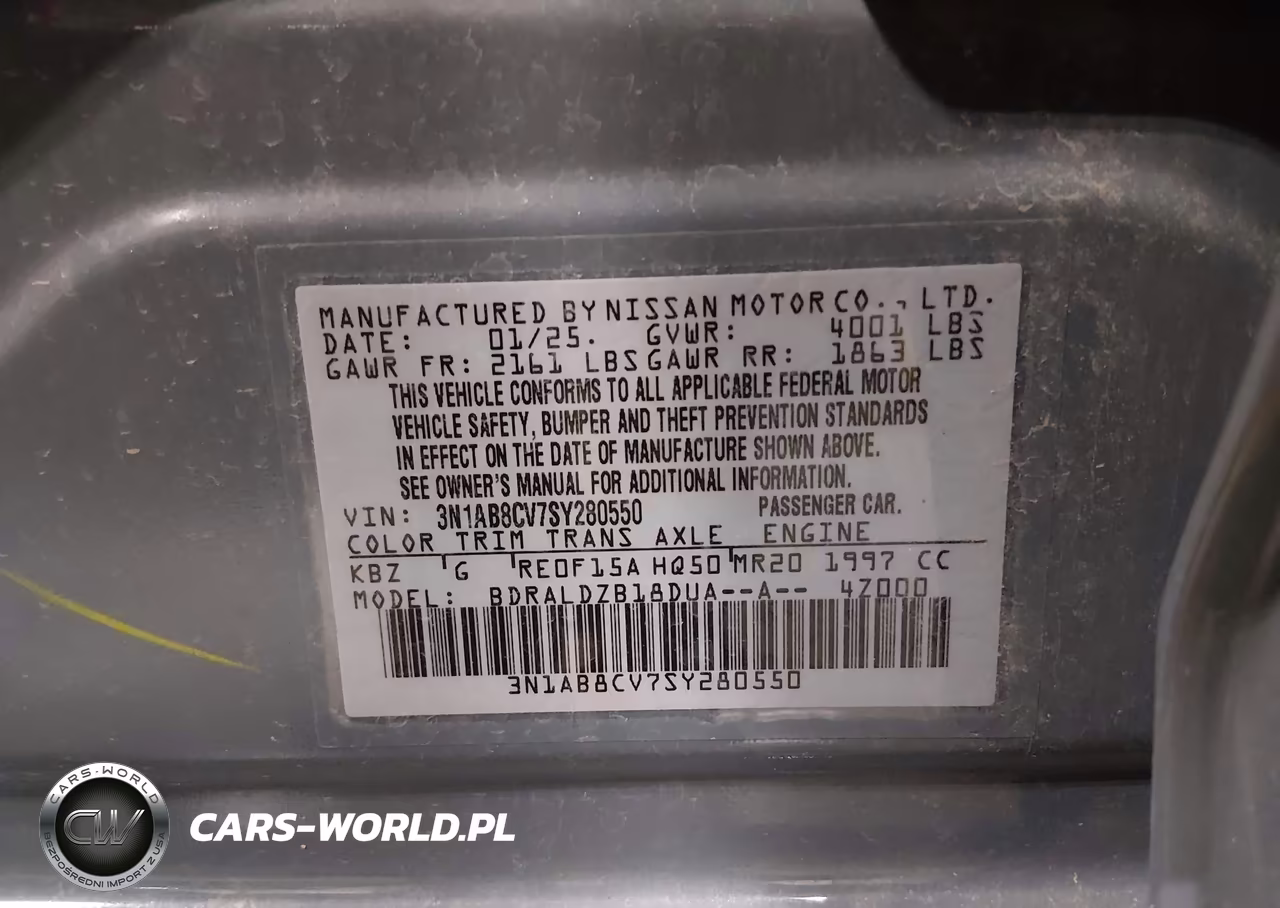 2025 Nissan Sentra Sv VIN:3N1AB8CV7SY280550 - 9