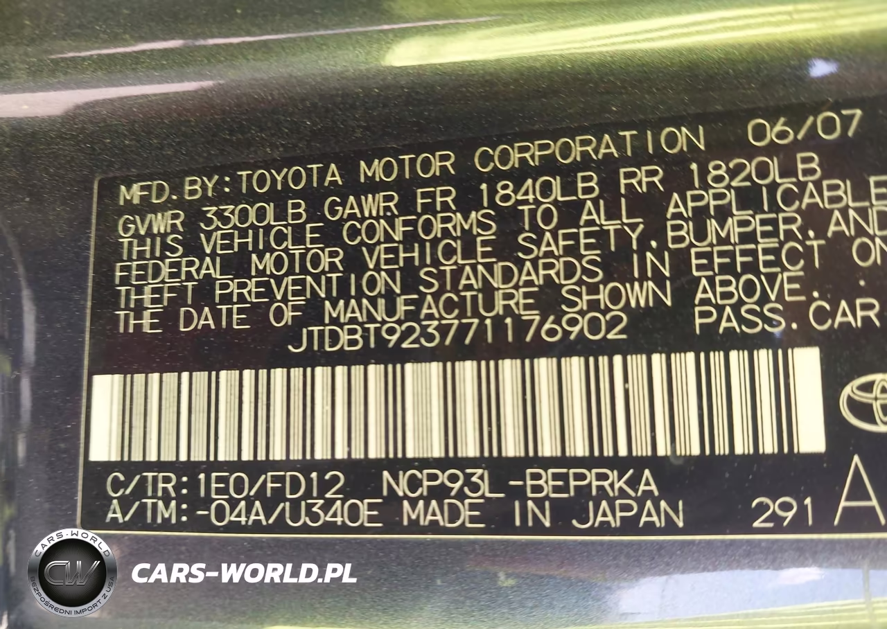 2007 Toyota Yaris VIN:JTDBT923771176902 - 9