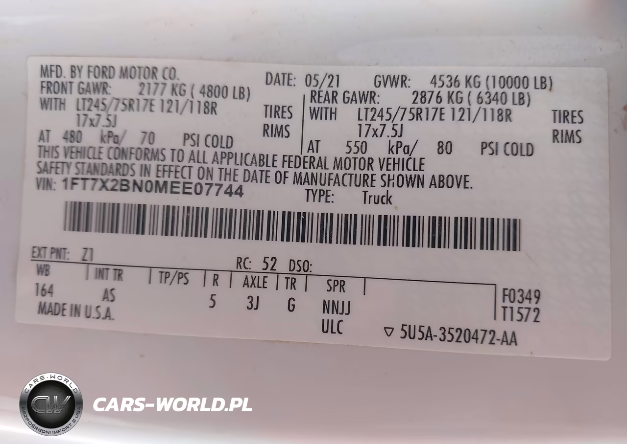 2021 Ford F-250 Xl VIN:1FT7X2BN0MEE07744 - 9