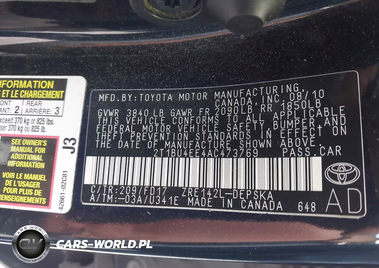 2010 Toyota Corolla S VIN:2T1BU4EE4AC473769 - 9