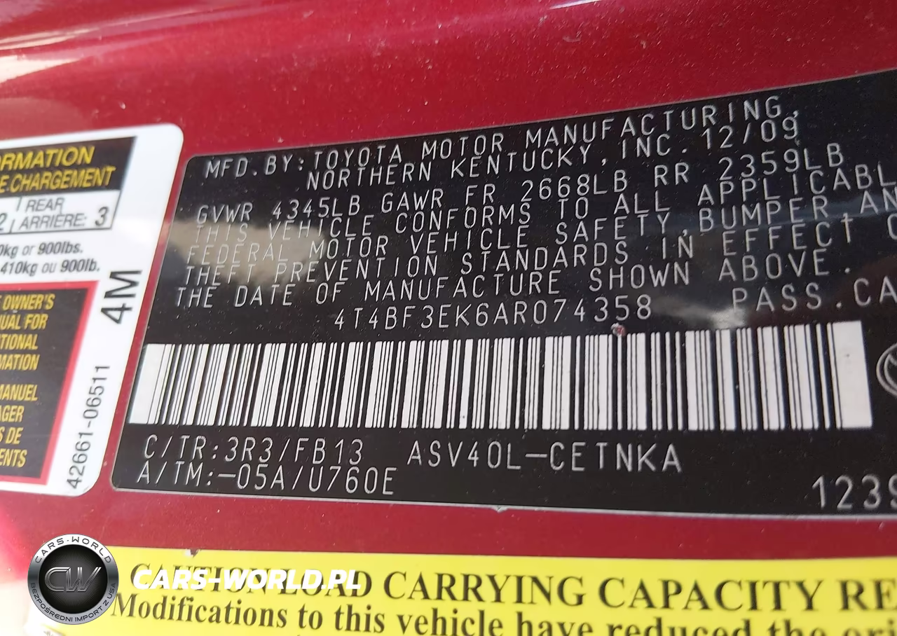 2010 Toyota Camry Le VIN:4T4BF3EK6AR074358 - 9