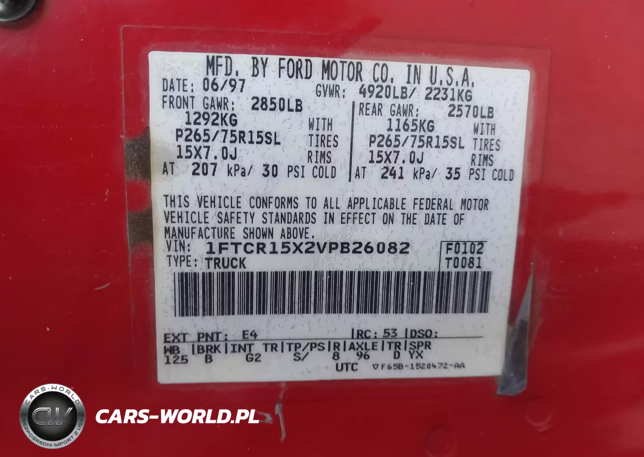 1997 Ford Ranger Splash-Stx-Xlt VIN:1FTCR15X2VPB26082 - 9