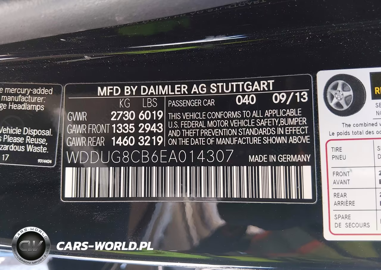 2014 Mercedes-Benz S 550 VIN:WDDUG8CB6EA014307 - 9