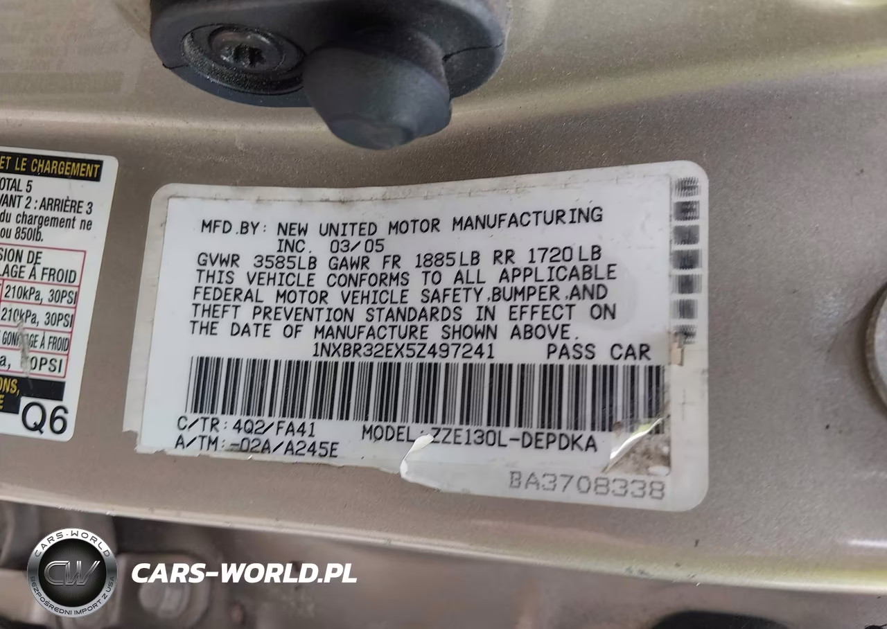 2005 Toyota Corolla Ce VIN:1NXBR32EX5Z497241 - 9