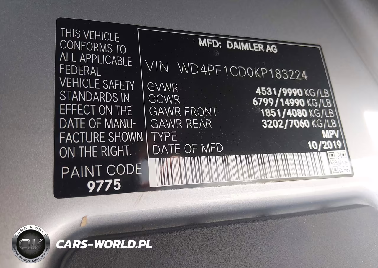 2019 Mercedes-Benz Sprinter 3500 High Roof V6 VIN:WD4PF1CD0KP183224 - 9