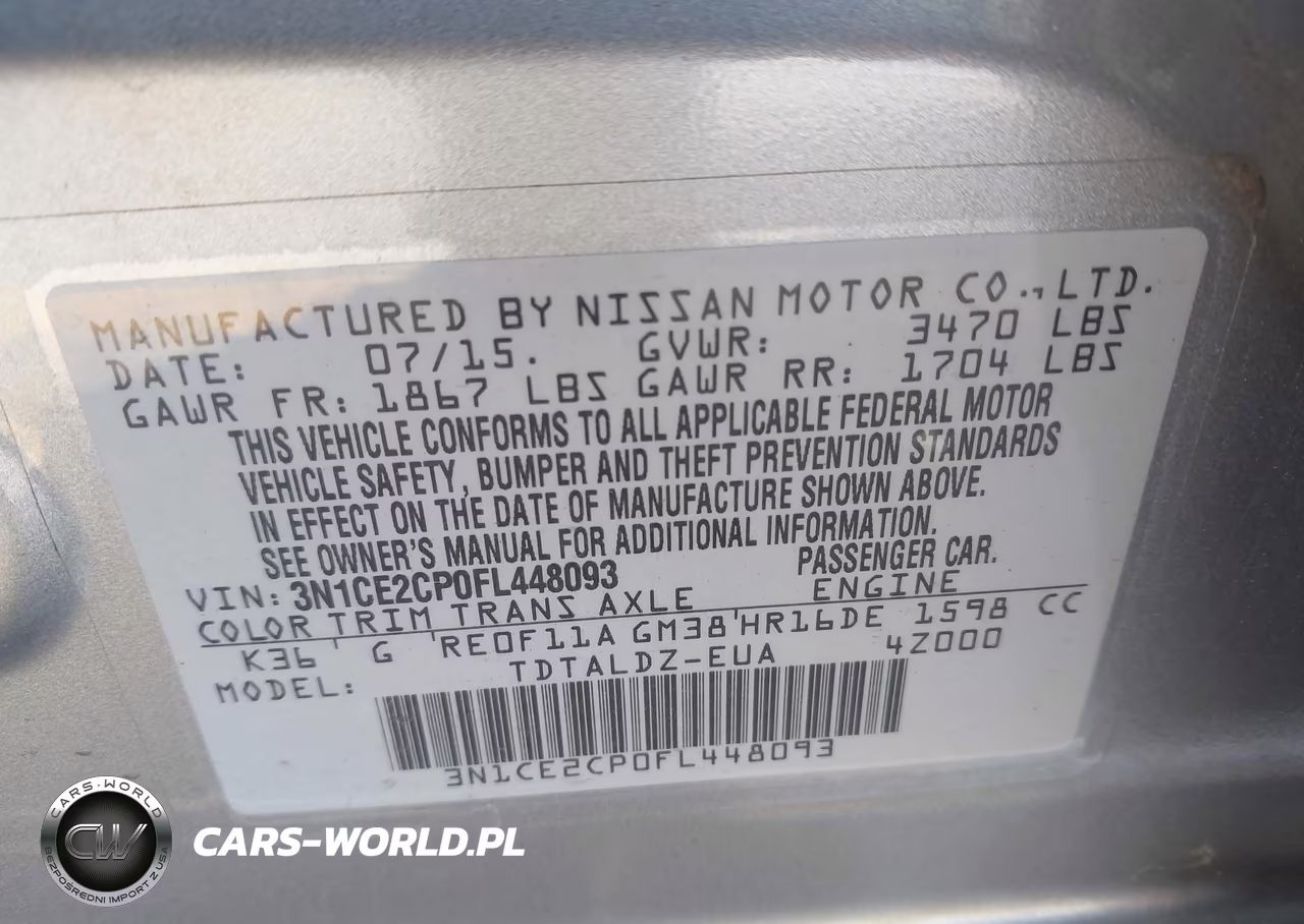 2015 Nissan Versa Note Sv VIN:3N1CE2CP0FL448093 - 9