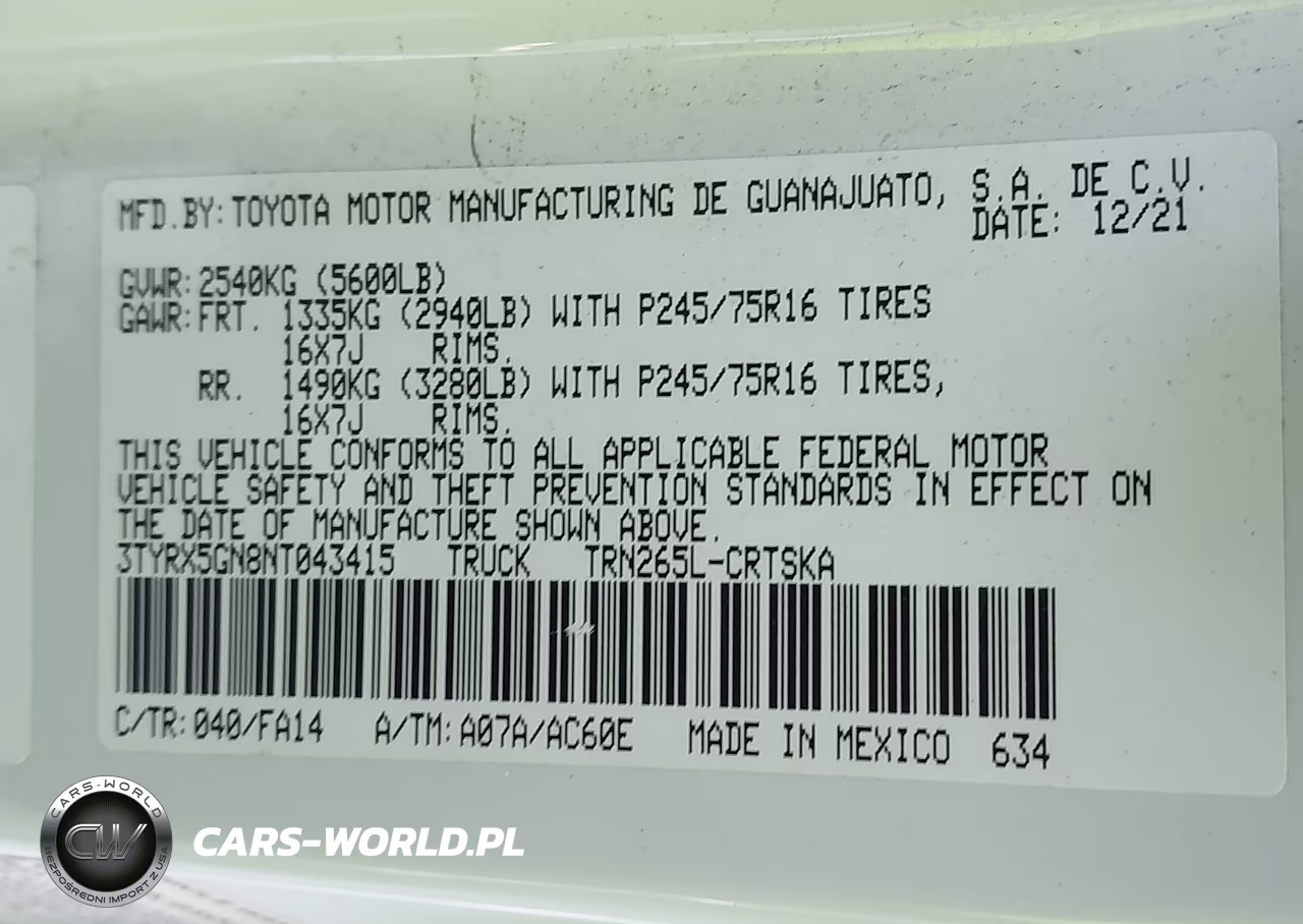 2022 Toyota Tacoma Sr VIN:3TYRX5GN8NT043415 - 9