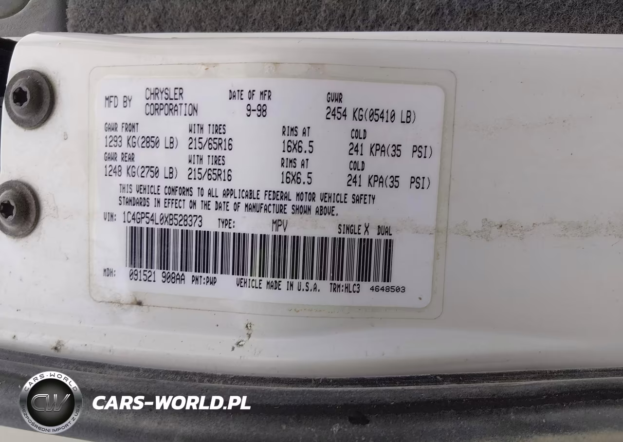 1999 Chrysler Town & Country Lx VIN:1C4GP54L0XB528373 - 9