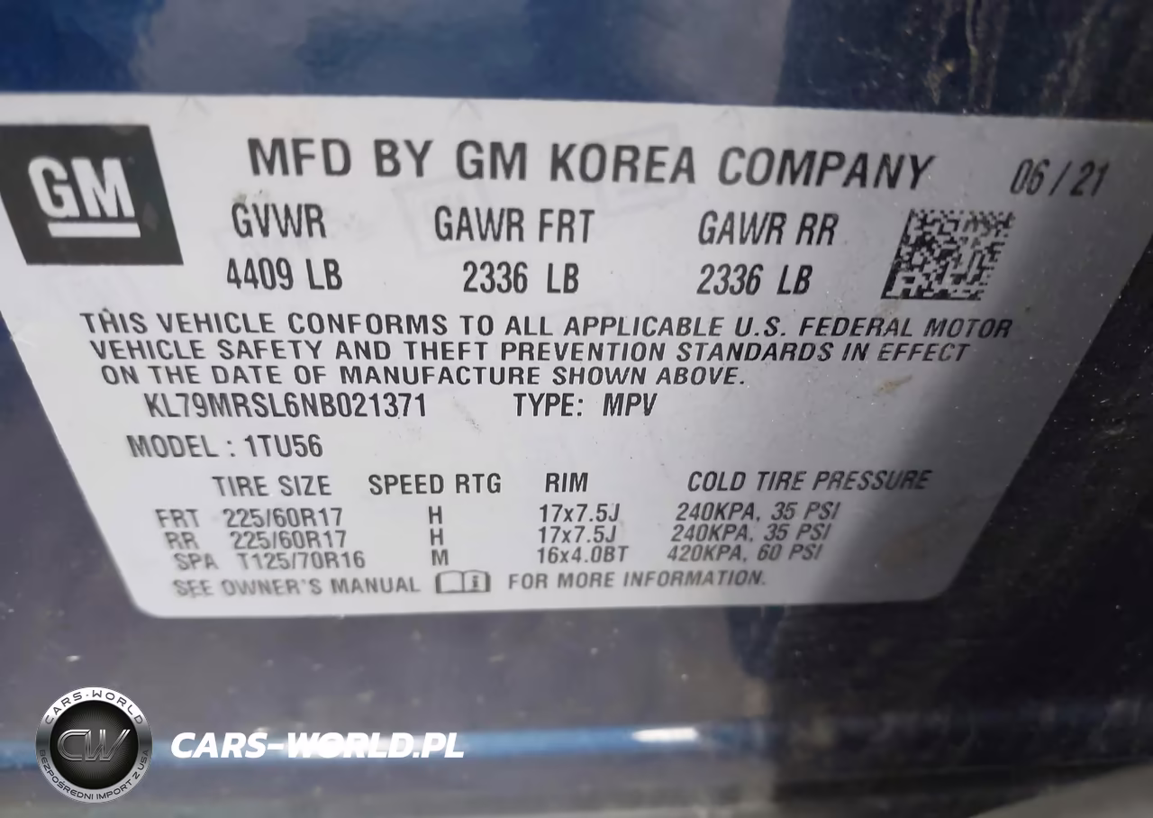 2022 Chevrolet Trailblazer Lt VIN:KL79MRSL6NB021371 - 9
