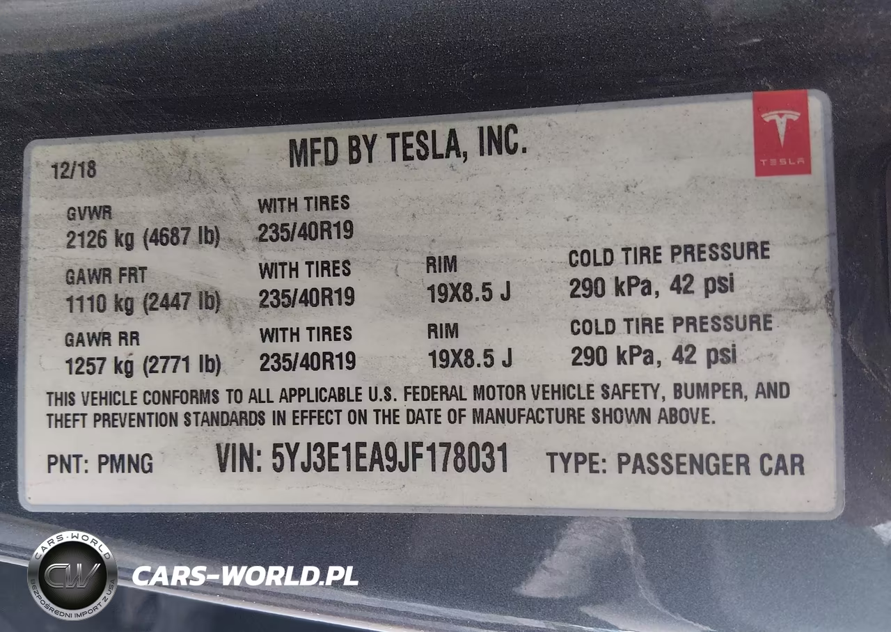 2018 Tesla Model 3 VIN:5YJ3E1EA9JF178031 - 9