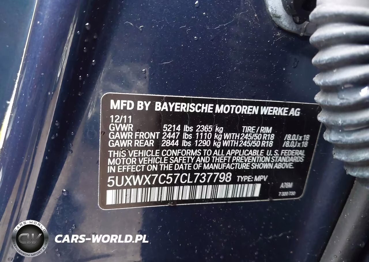 2012 BMW X3 xDrive35I VIN:5UXWX7C57CL737798 - 9