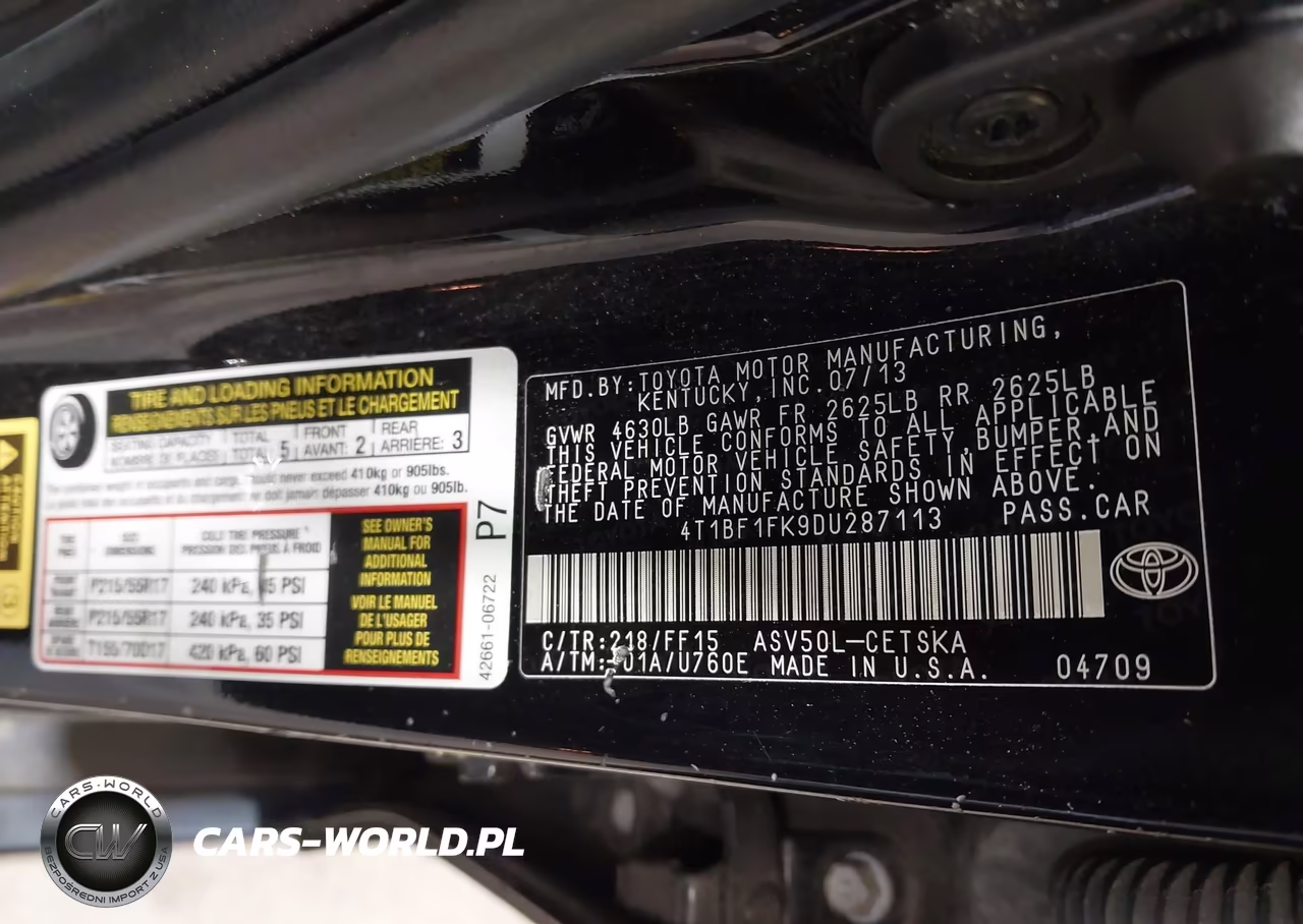 2013 Toyota Camry Se VIN:4T1BF1FK9DU287113 - 9