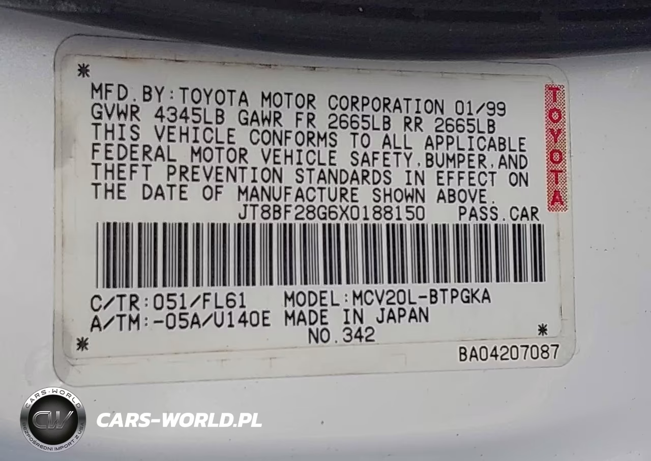 1999 Lexus Es 300 VIN:JT8BF28G6X0188150 - 9