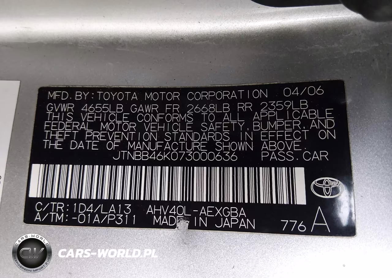 2007 Toyota Camry Hybrid VIN:JTNBB46K073000636 - 9