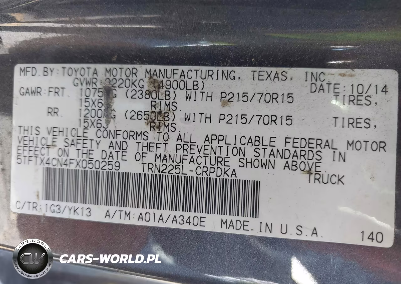 2015 Toyota Tacoma VIN:5TFTX4CN4FX050259 - 9