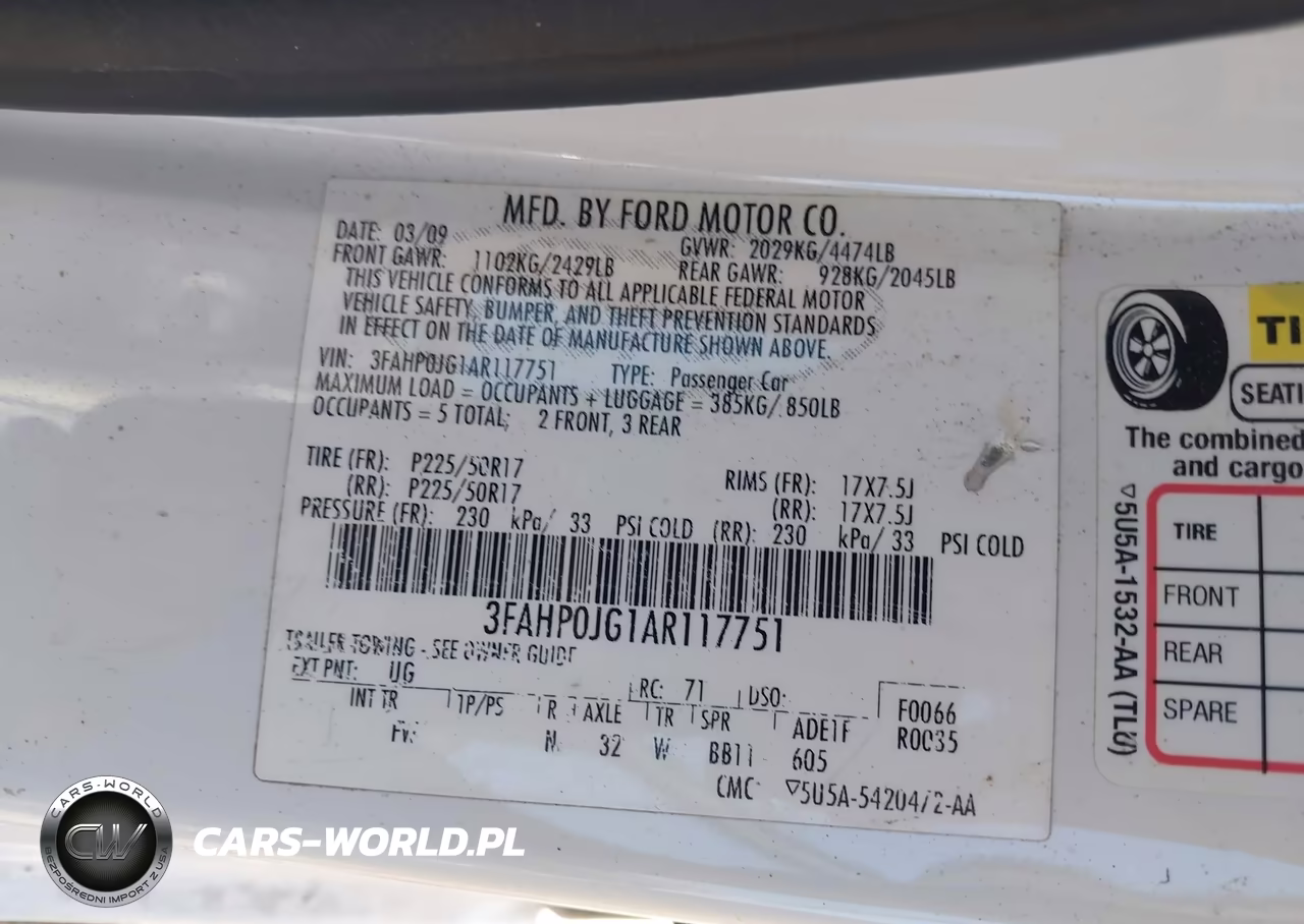 2010 Ford Fusion Sel VIN:3FAHP0JG1AR117751 - 9